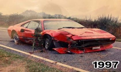 Red Ferrari car from 1997, Ferrari 308 GTB Wreck