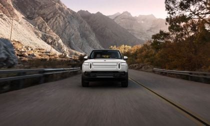 I Spotted This Rivian R1S Built for Amazon Studios Towing a Mobile Electric Powerplant and It Looks Like the Future on Wheels