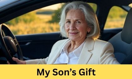 Son gifts a mother Tesla Model 3