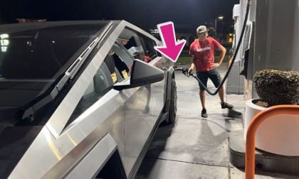 Tesla Cybertruck gas station