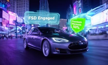 Tesla With FSD On