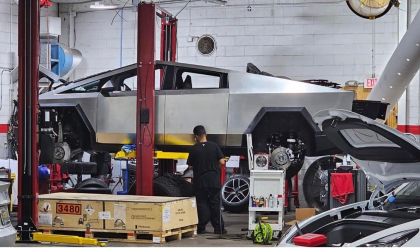 Tesla Lifts Cybertruck Providing A Cool View of The Braking System and Suspension