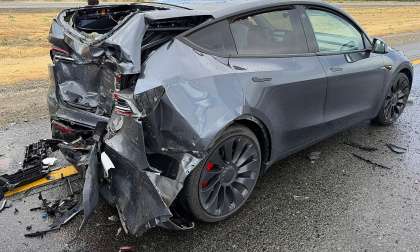 Tesla Model Y's integrity after it was rear-ended in I-5 Sacramento, California traffic