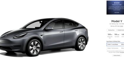 Tesla has removed the Model Y AWD variant from their US website