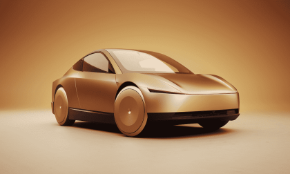 Image of gold colored Tesla Cybertaxi