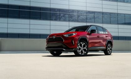 2024 Toyota RAV4 in red, front 3/4 view