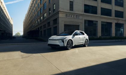 2026 Toyota bZ shown in white in an urban setting