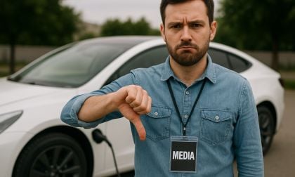 A media member gives EVs a thumbs down