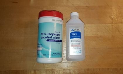 Image of alcohol wipes for tree sap removal by John Goreham