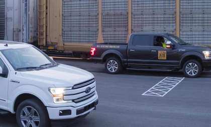 Lined up and rolling, Ford's F150 EV Proto Pulls Its Weight