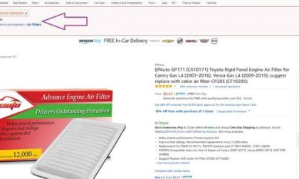 Review of Amazon for car parts.