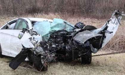 All That Remains Of A Vehicle In A Major Crash