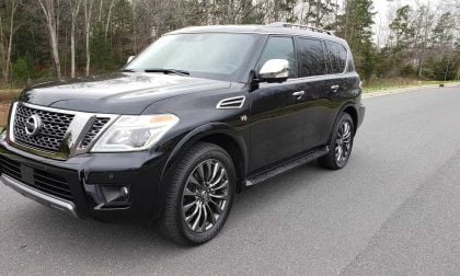 Black 2020 Nissan Armada Platinum Reserve 4WD Auto front side view