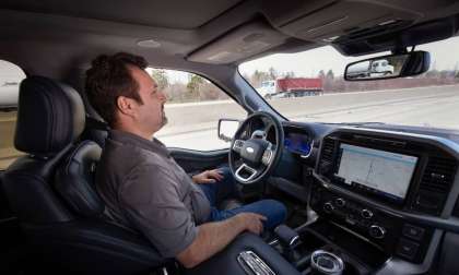 Image of hands-free BlueCruise in use courtesy of Ford