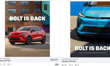 A pair of Chevrolet Bolt advertisements are shown