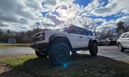 Image of a Ford Raptor looking like king of the hill
