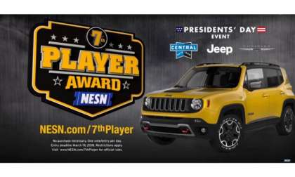 Bruins' 7th Player Award includes Jeep Renegade. 