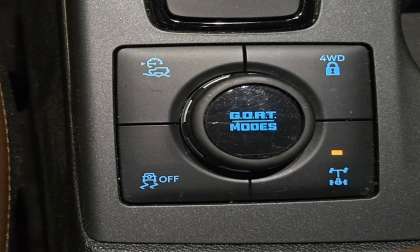 The rear differential lock button of a Ford Bronco Sport Badlands