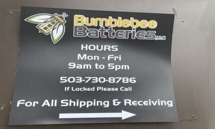 Bumblebee Battery Door Sign Gresham Oregon