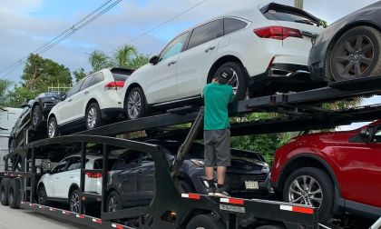Image of electric vehicles being prepared for shipping