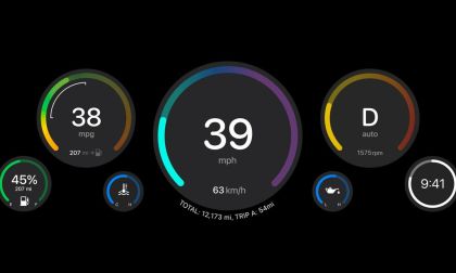 Image showing one of the configurations for Apple's next-gen CarPlay instrument cluster.