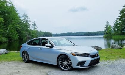 Honda Civic in a rustic setting.