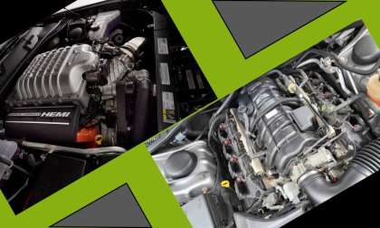 Two Engines compared side by side, The Challenger SRT Hellcat X, and the Challenger R/T Plus
