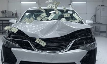 Image of dollars flying out of a crash test vehicle created by John Goreham using Grok