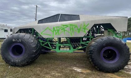Cyber "Monster" Truck Seen Doing High Jumps at Monster Truck Rally