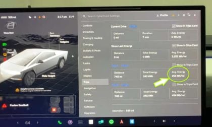 Tesla Cybertruck Efficiency Shows 454 Wh/Mi: A Real World Range Of About 270 Miles