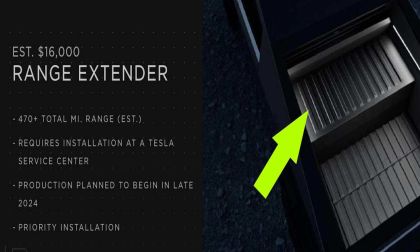 Range Extender for Tesla Cybertruck Price Confirmed To Be $16,000 - It Requires Installation At a Tesla Service Center - Coming Late 2024