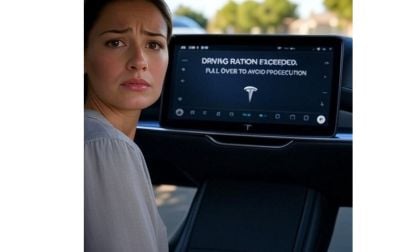 AI generated image shows woman with message saying her driving ration is exceeded