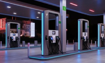 Electric Car Chargers instead of gas pumps in a gas station format