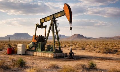 Electrically driven petroleum pump jack in west Texas