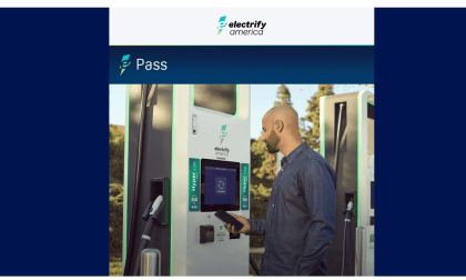Image of EV charging customer paying courtesy of Electrify America.