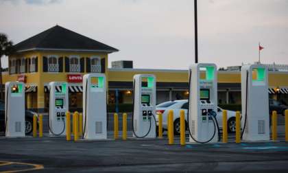 Electrify America charging station at shopping mall in Gulfport, Mississippi
