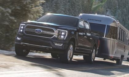 Image of F-150 Hybrid towing courtesy of Ford