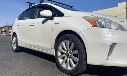 Image shows a Toyota Prius with Falken WildPeak all-terrain trail tires fitted