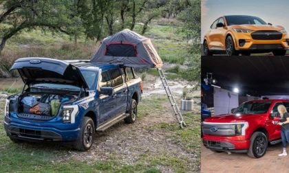 Ford F-150 Lightning and Mustang Mach-E electric vehicles in use