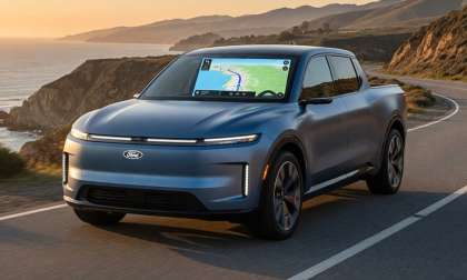 Ford's under-$30K EV truck's imagination with Apple map.