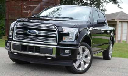 Ford F-150 pickup truck at a dealership