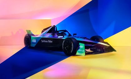 Front right view of the angular new Gen 3 Formula E car.
