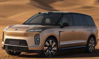 Front view of a gold NIO ES9