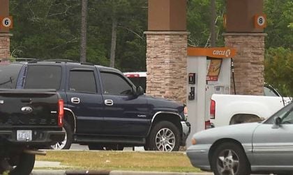 Vehicles Waiting For Gasoline Before the Colonial Pipeline Resumed Operation