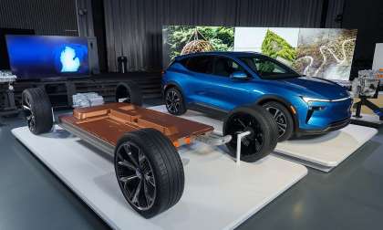GM's Ultium EV platform and a rendering of its future EV SUV that will be the successor of the Bolt EV.