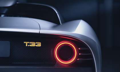 Image showing the rear badging and tail light of the new GMA T.33 supercar.