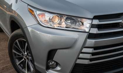 IIHS tests crossover and SUV headlights. Three Toyotas pass and one fails.