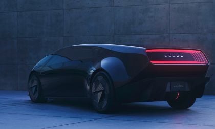 Black Honda Saloon concept with futuristic rear lighting
