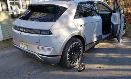 Hyundai Ioniq 5 tire being pumped up image by John Goreham which tires are best