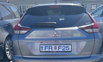 Image shows an Icelandic Mitsubishi Eclipse Cross Plug-in Hybrid-Electric vehicle 